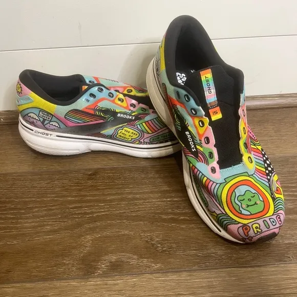 Brooks x Wednesday Holmes Ghost 15 'Run With Pride' Women's Running Shoes Sz11.5