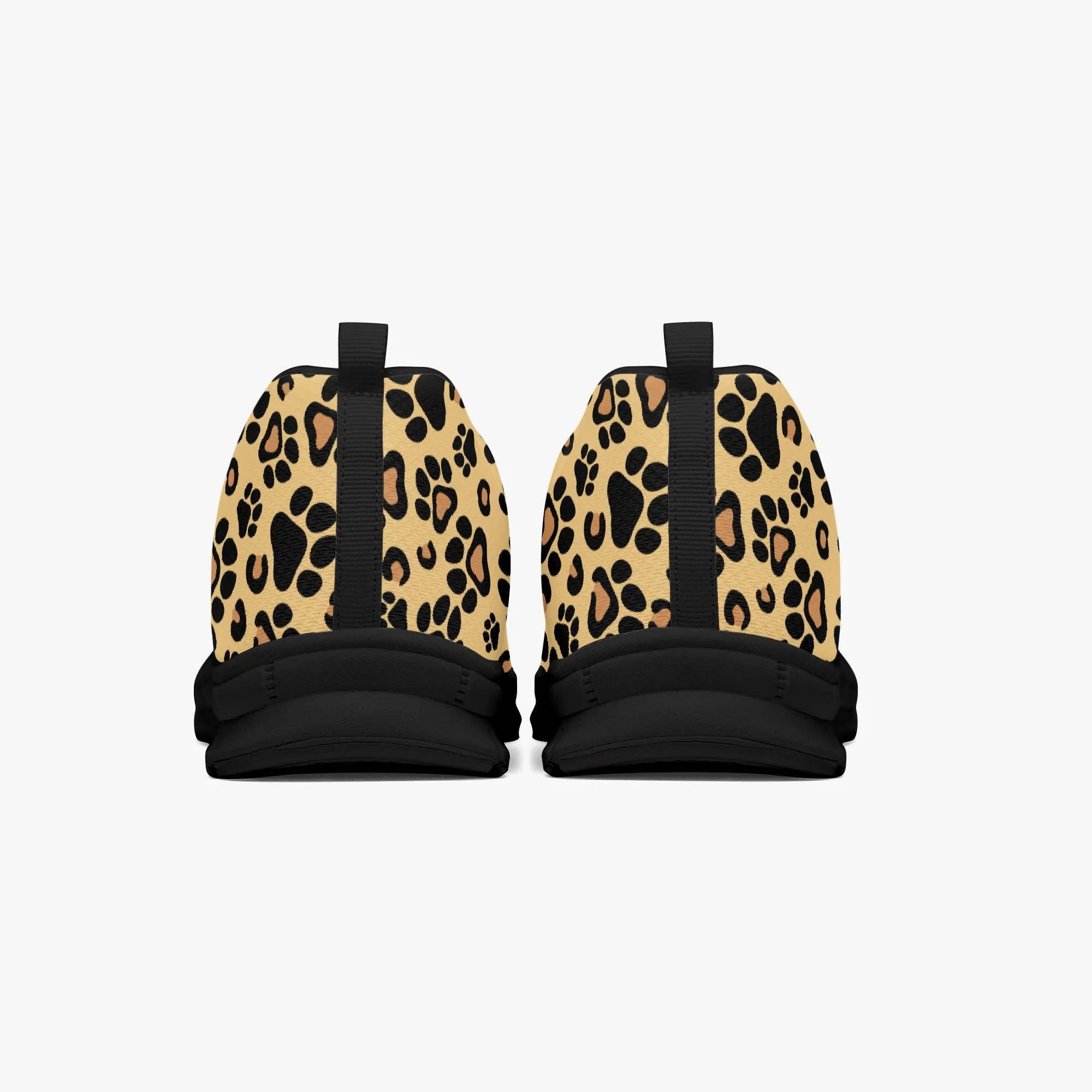 Brown Leopard Paw Print Sneakers for Men Women, Running Shoes For Dog Lovers