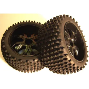 BS937-002 1/10 Scale RC Buggy GP EP Off Road Wheels and Tyres REAR 2 BLACK
