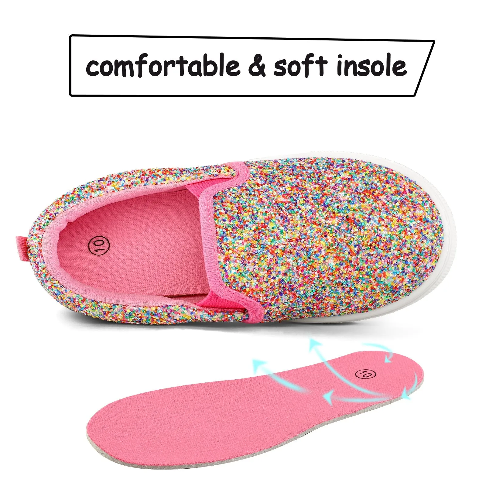 Candy Sequin Slip-On Canvas Shoes