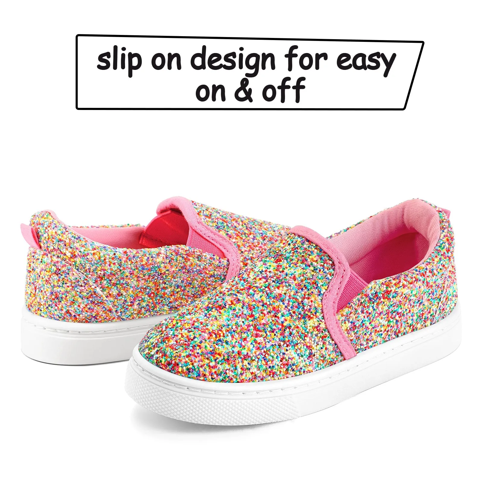 Candy Sequin Slip-On Canvas Shoes