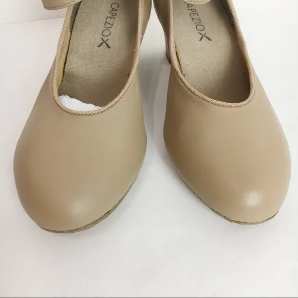 Capezio 459 Jr. Footlight Suede Sole Caramel Tan Character Dance Shoes Girl's 4