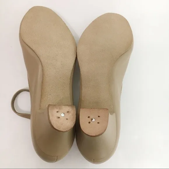 Capezio 459 Jr. Footlight Suede Sole Caramel Tan Character Dance Shoes Girl's 4