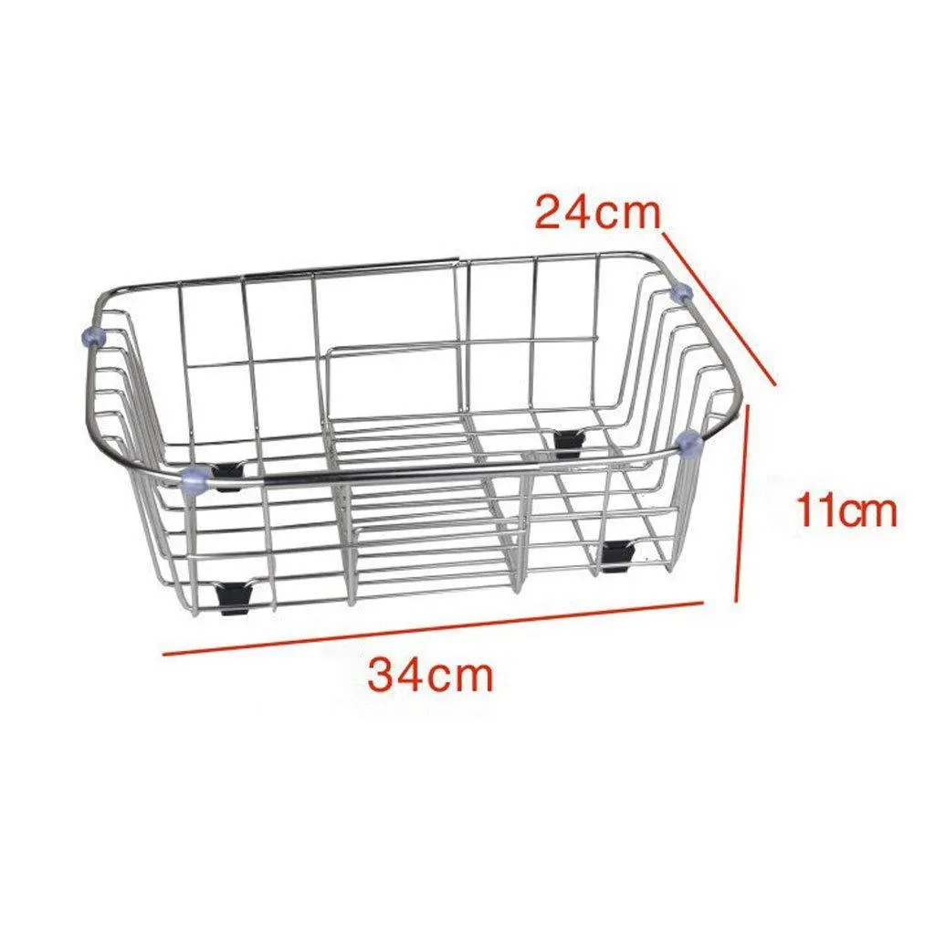 CCF Stainless Steel Sink Drain Dish Rack Retractable Dish Rack Kitchen Pool Storage Hanging Dish Rack Sink Rack CCFV