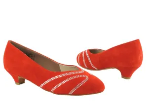 CD5504 Red Suede Cuban Heel