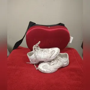 Cheerleading tennis shoes, lightly used, in good condition, two sizes, 1Y and 2Y
