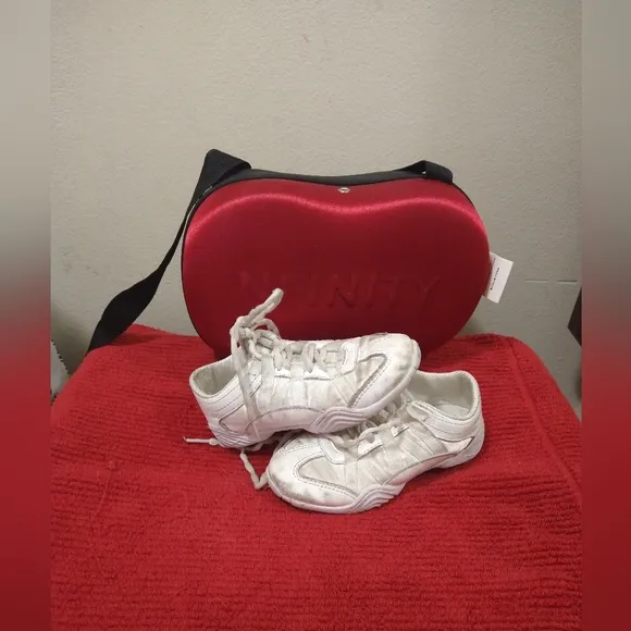 Cheerleading tennis shoes, lightly used, in good condition, two sizes, 1Y and 2Y