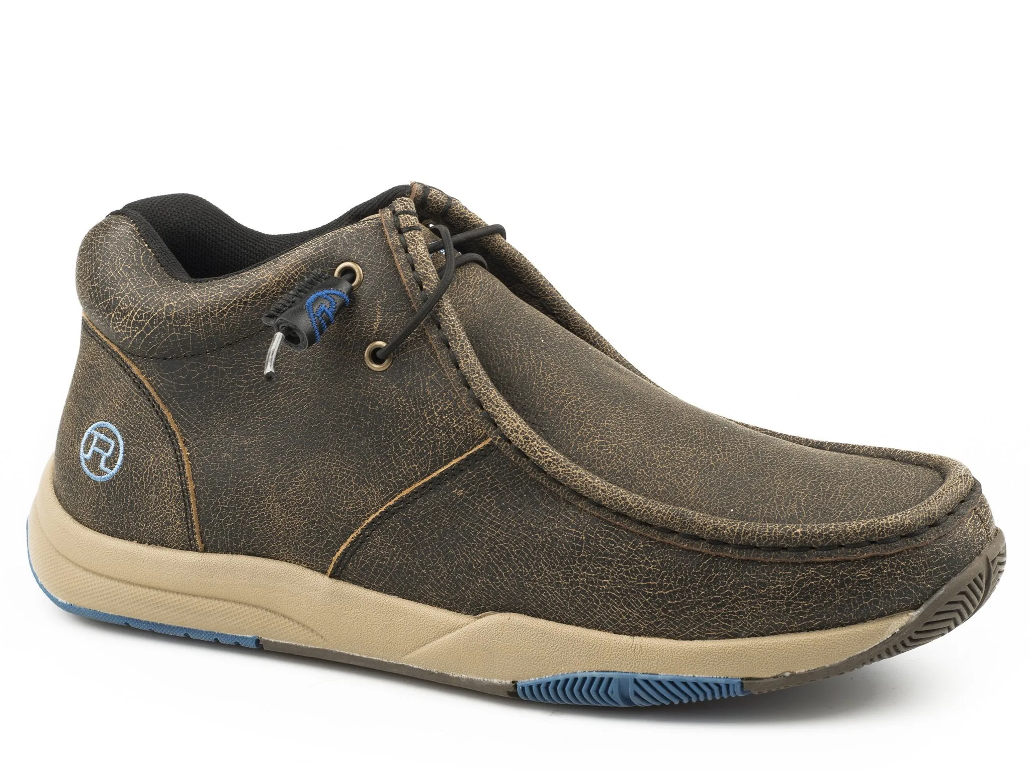 CL09-020-1662-2601 Brown Roper Chukka 2 Eyelet/Elastic Laces/Blue Sole