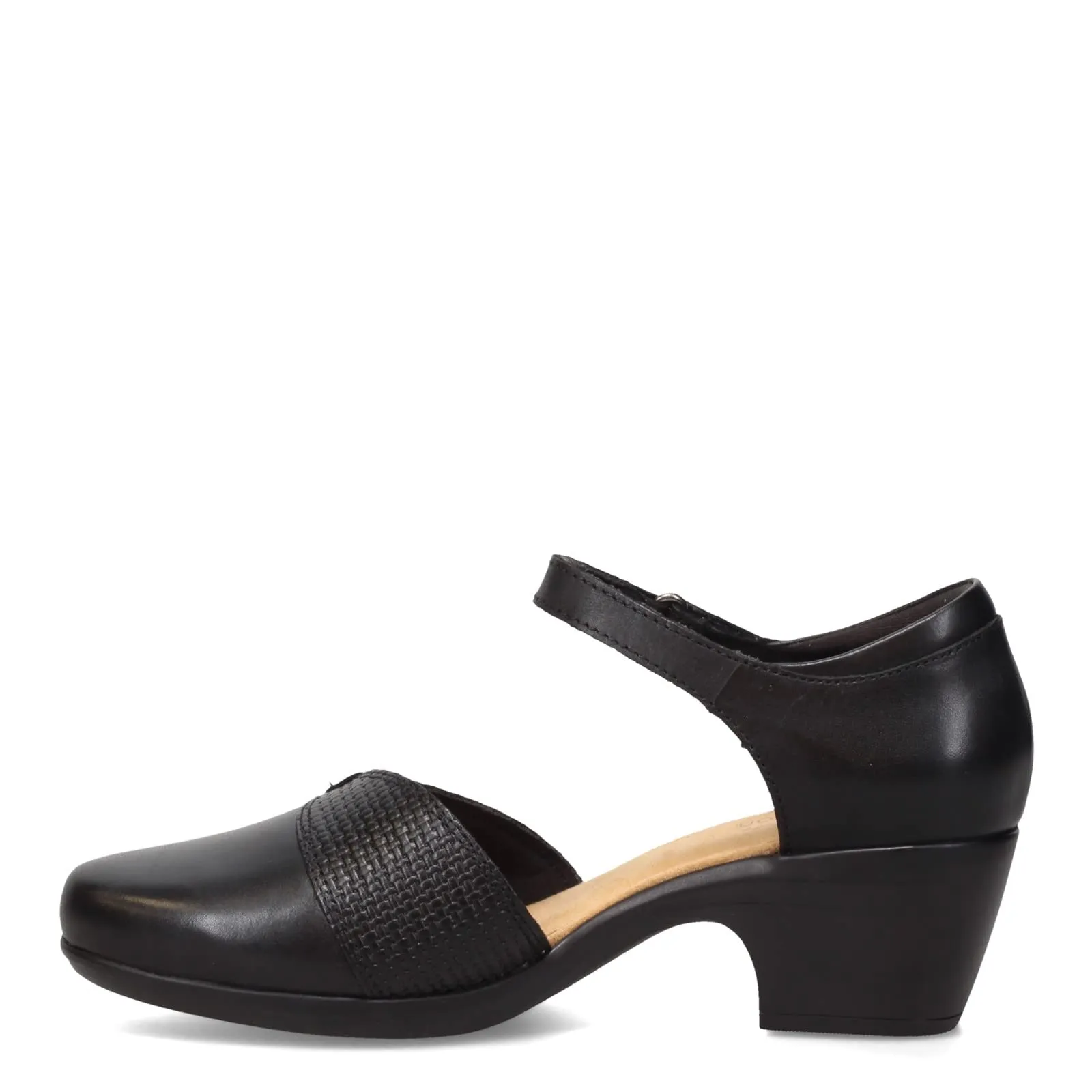 Clarks Emily Rae Pump, Black Leather, 8 1/2 Medium