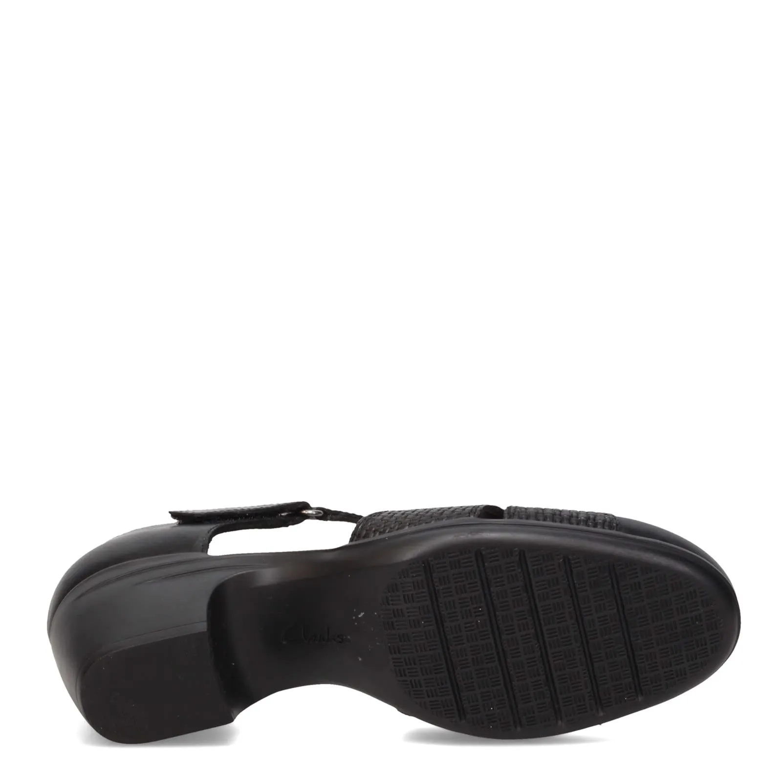 Clarks Emily Rae Pump, Black Leather, 8 1/2 Medium