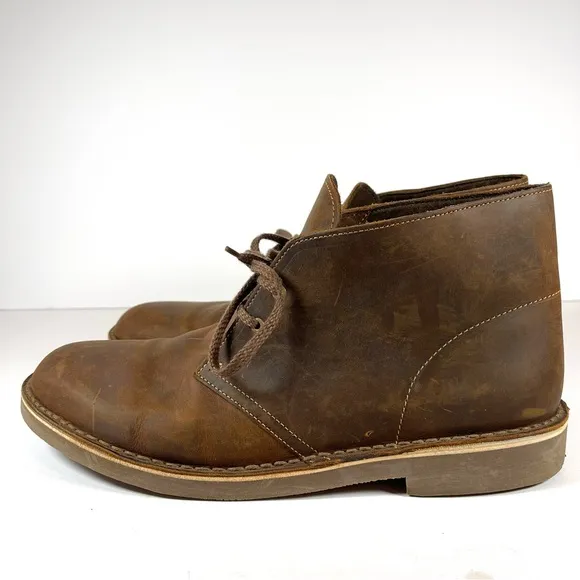 Clark’s Men’s Bushacre 3 Brown Beeswax Leather Chukka Boots Size 11W