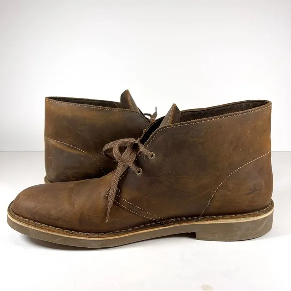 Clark’s Men’s Bushacre 3 Brown Beeswax Leather Chukka Boots Size 11W