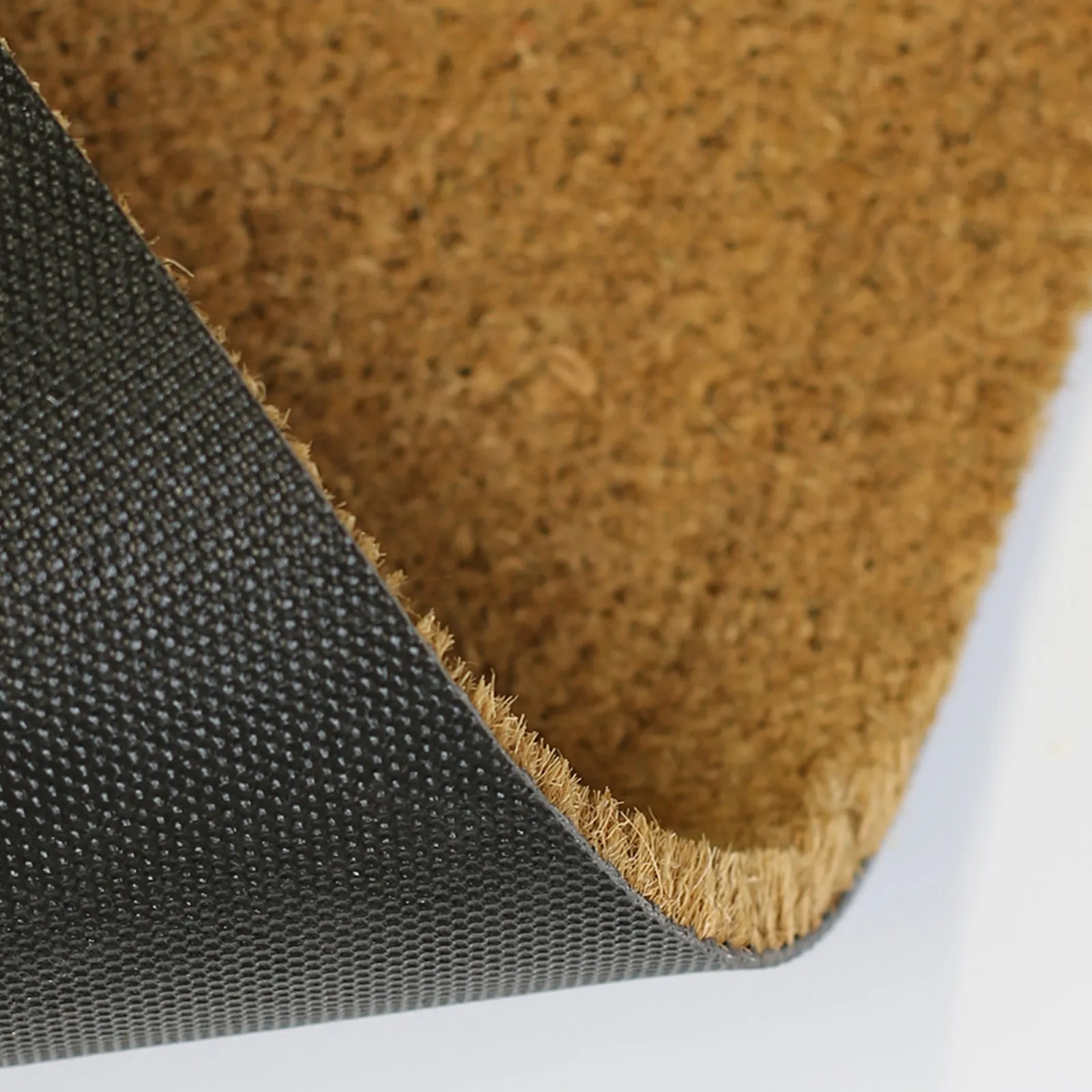Coir Doormat - Black Floral Welcome