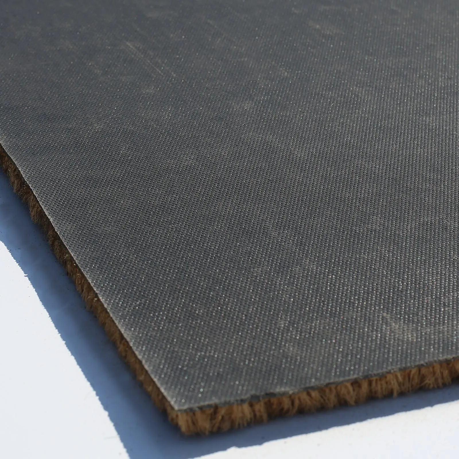 Coir Doormat - Black Floral Welcome