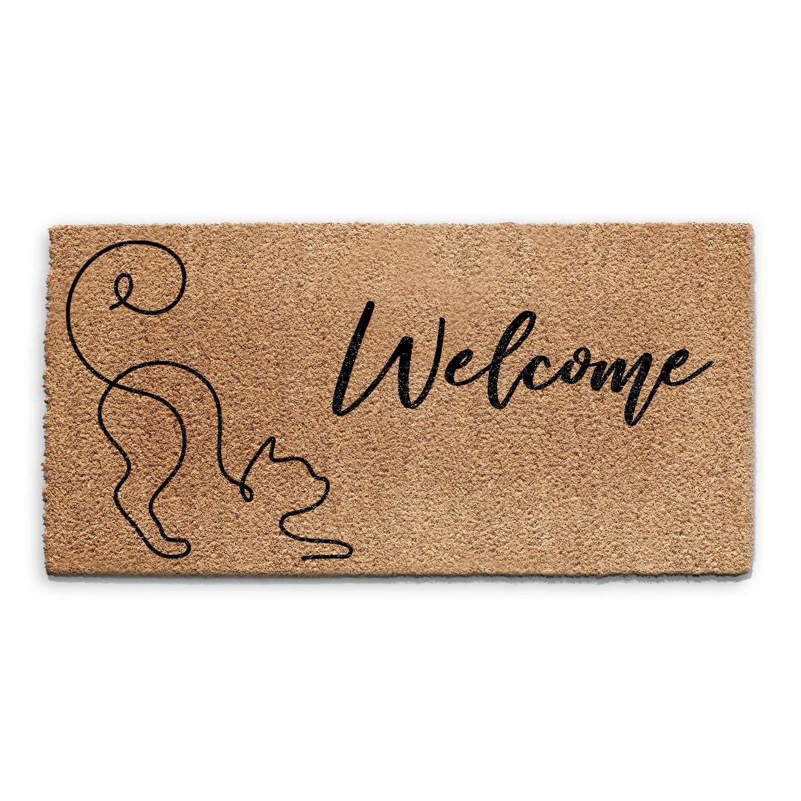 Coir Doormat - Curly Cat Welcome