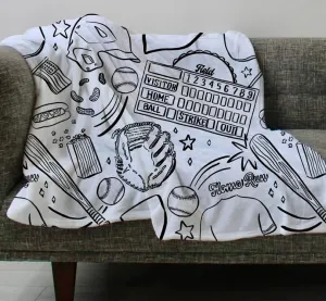 Color Me Baseball Picnic Blanket/Activity Playmat
