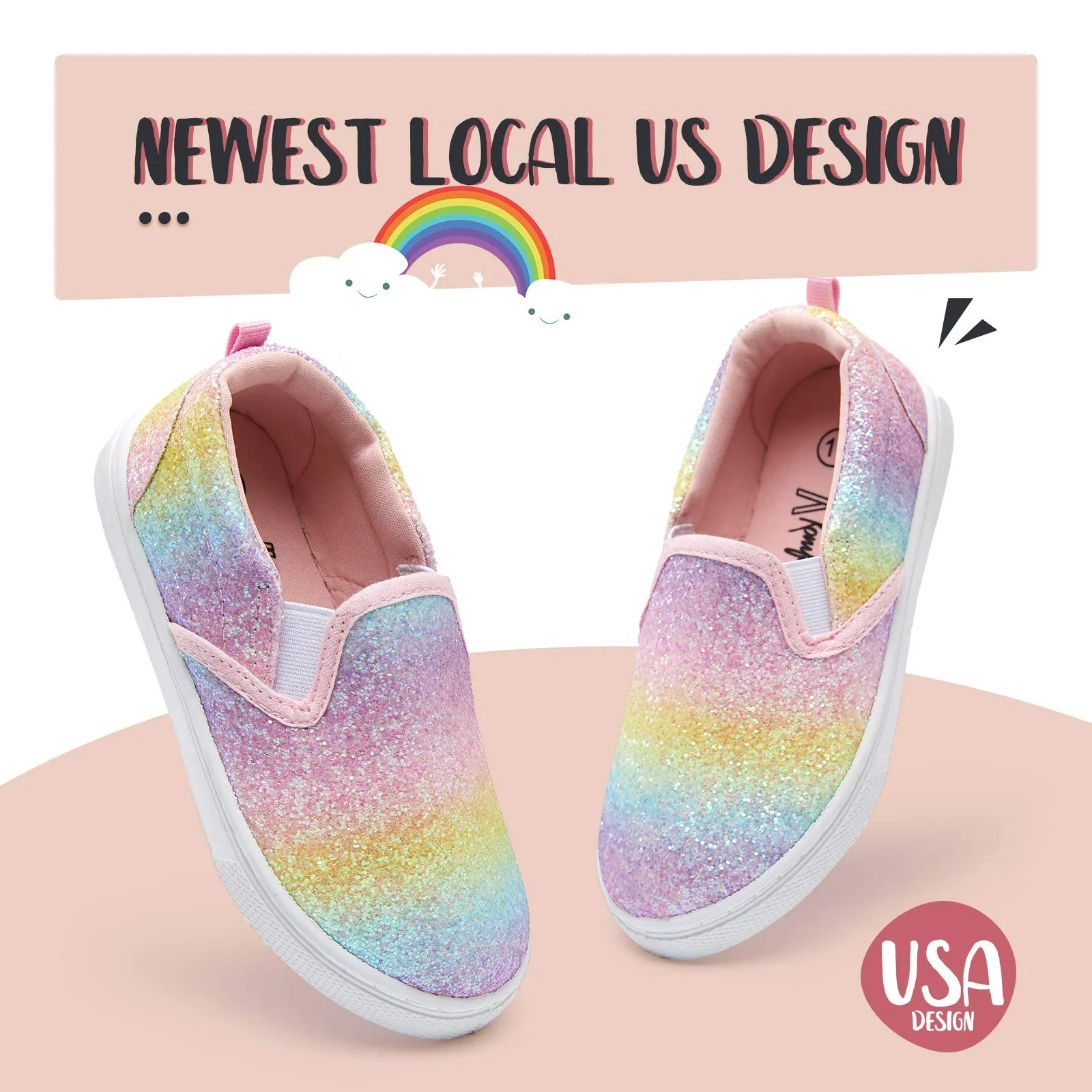 Colorful Stripe Glitter Slip-On Espadrilles