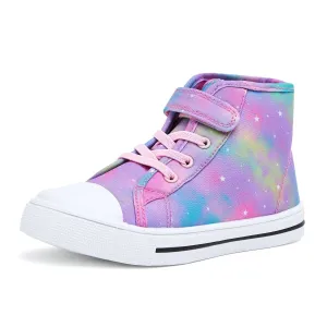 Colorful Swirled Stars High-Top Canvas Sneakers