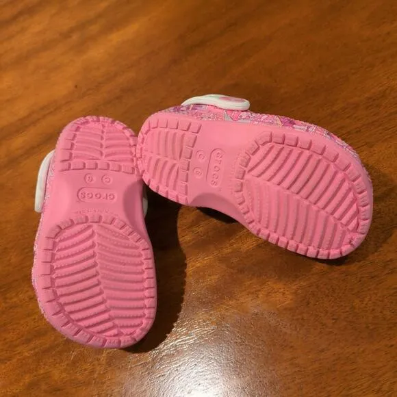 Crocs Hello Kitty by Sanrio Classic Clog Pink Toddler size 6 EUC