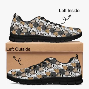 Cute Dog Face Sneakers for Men Women, Running Shoes For Dog Lovers