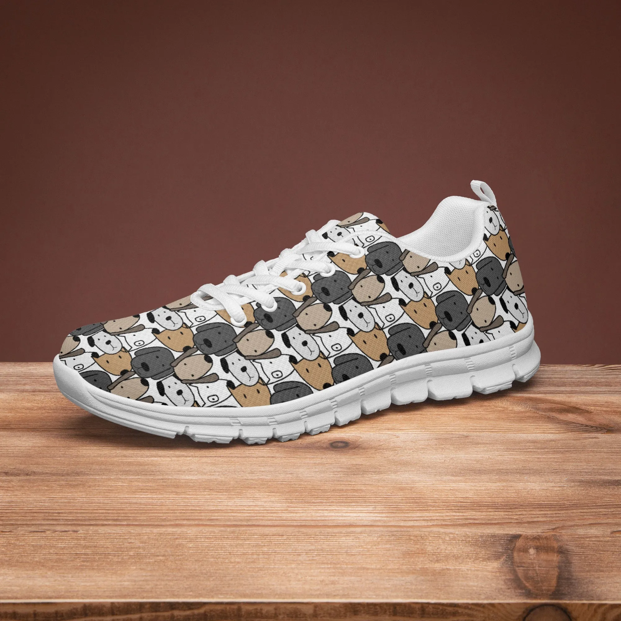 Cute Dog Face Sneakers for Men Women, Running Shoes For Dog Lovers