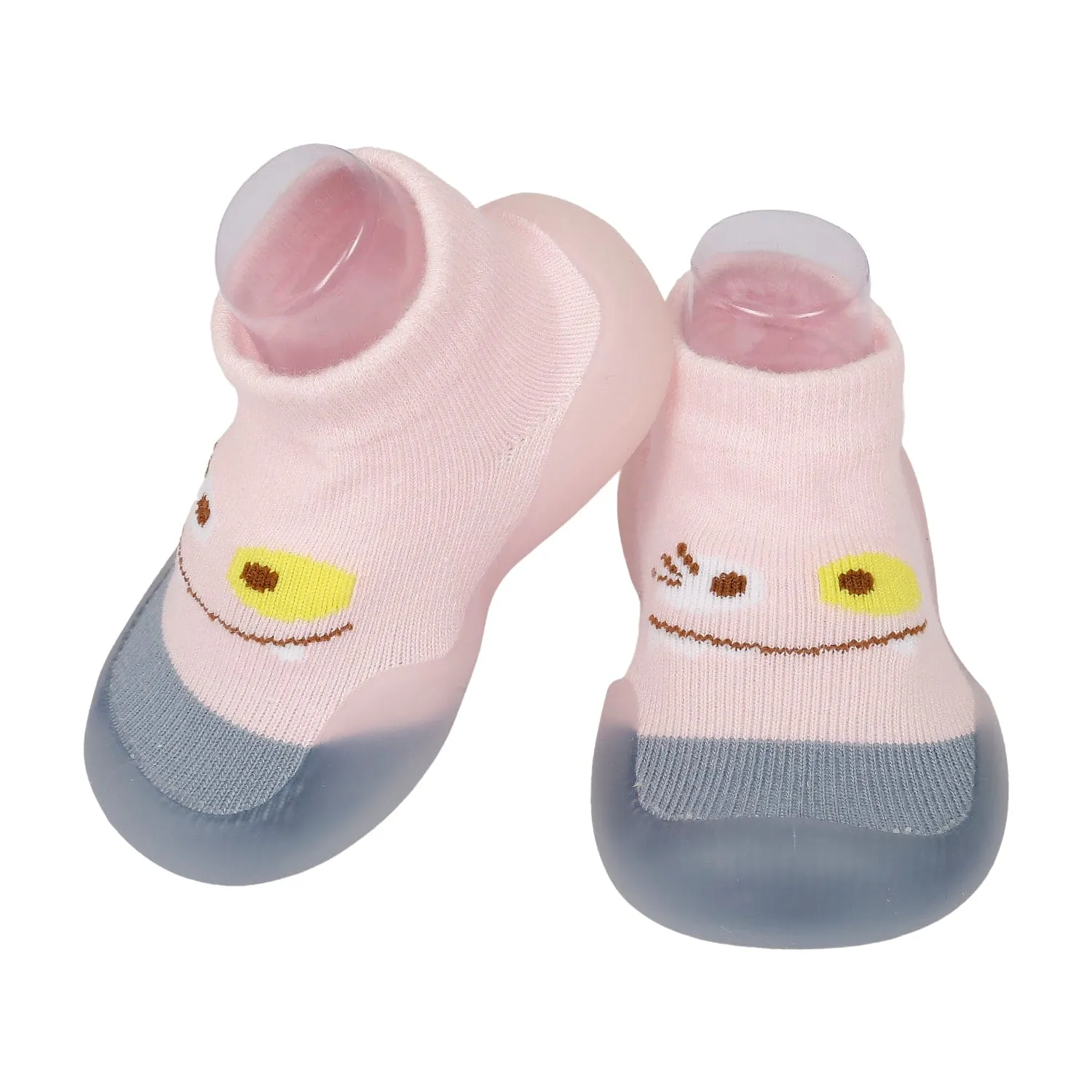 Cute Eye Anti-Skid Slip-On Rubber Sole Shoes - Pink