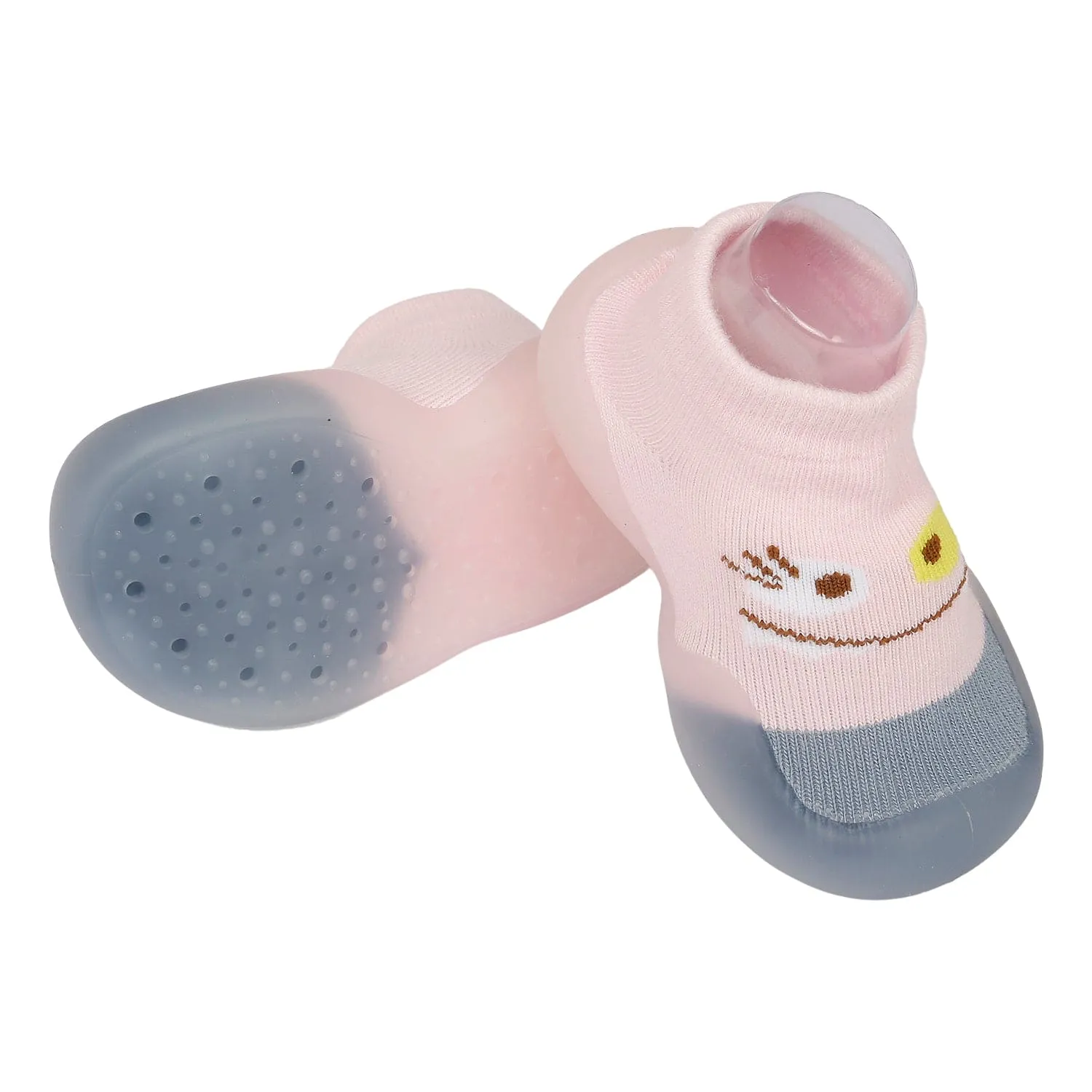 Cute Eye Anti-Skid Slip-On Rubber Sole Shoes - Pink
