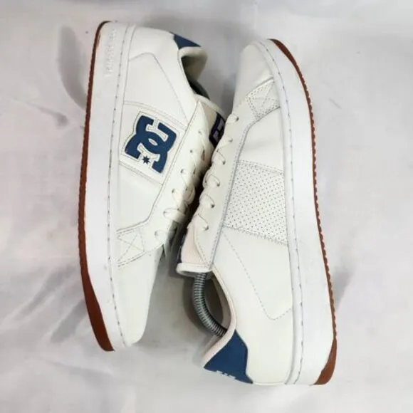 Dc Striker Ice Shoes Low Top White‎ Blue ADYS100624 Gum Sole Clean Men's Size 12