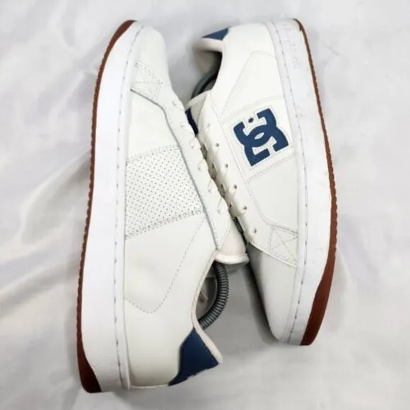 Dc Striker Ice Shoes Low Top White‎ Blue ADYS100624 Gum Sole Clean Men's Size 12
