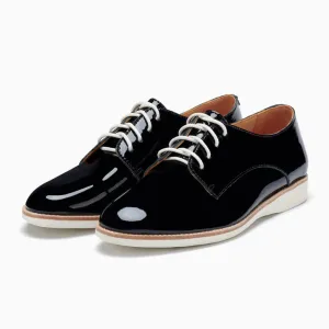 Derby Unlined Black Patent Crinkle