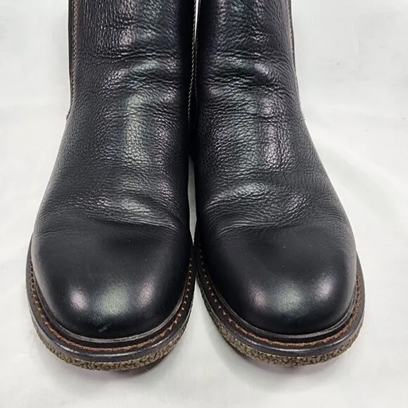 Dockers Florsheim Leather Slip On Ankle Boots Black Classic Anti Slip Size Men 9