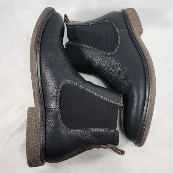 Dockers Florsheim Leather Slip On Ankle Boots Black Classic Anti Slip Size Men 9