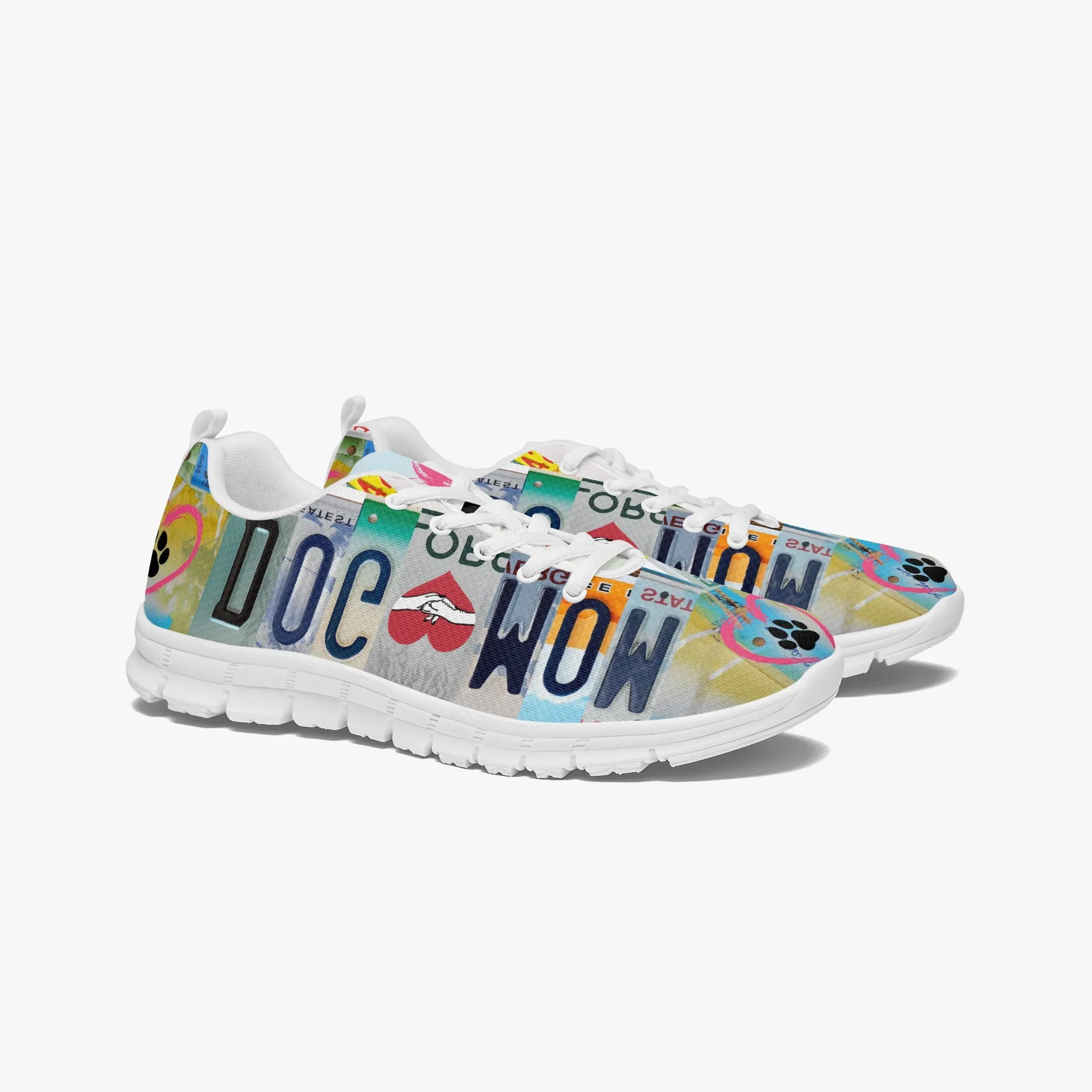 Dog Mom License Plate Sneakers for Women, Running Shoes For Dog Lovers