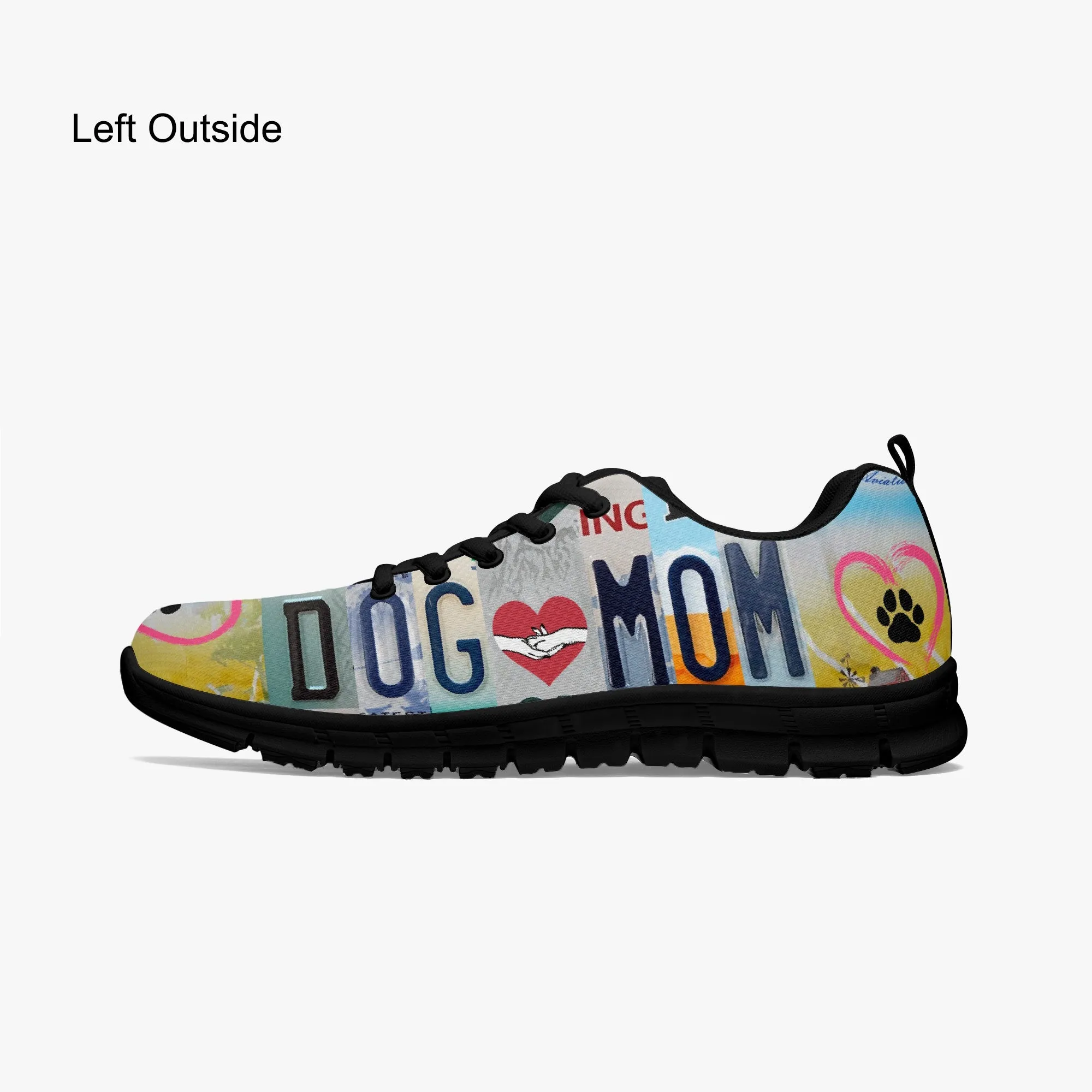 Dog Mom License Plate Sneakers for Women, Running Shoes For Dog Lovers