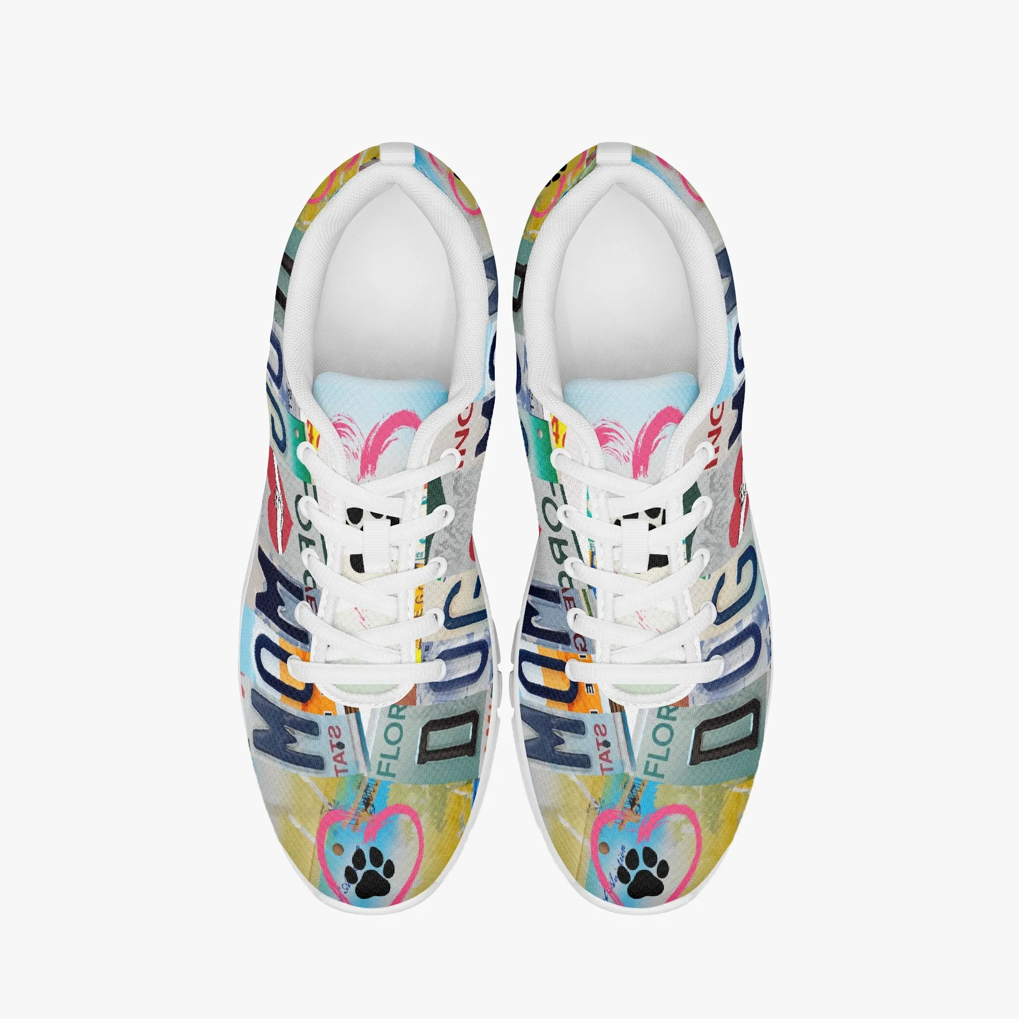 Dog Mom License Plate Sneakers for Women, Running Shoes For Dog Lovers