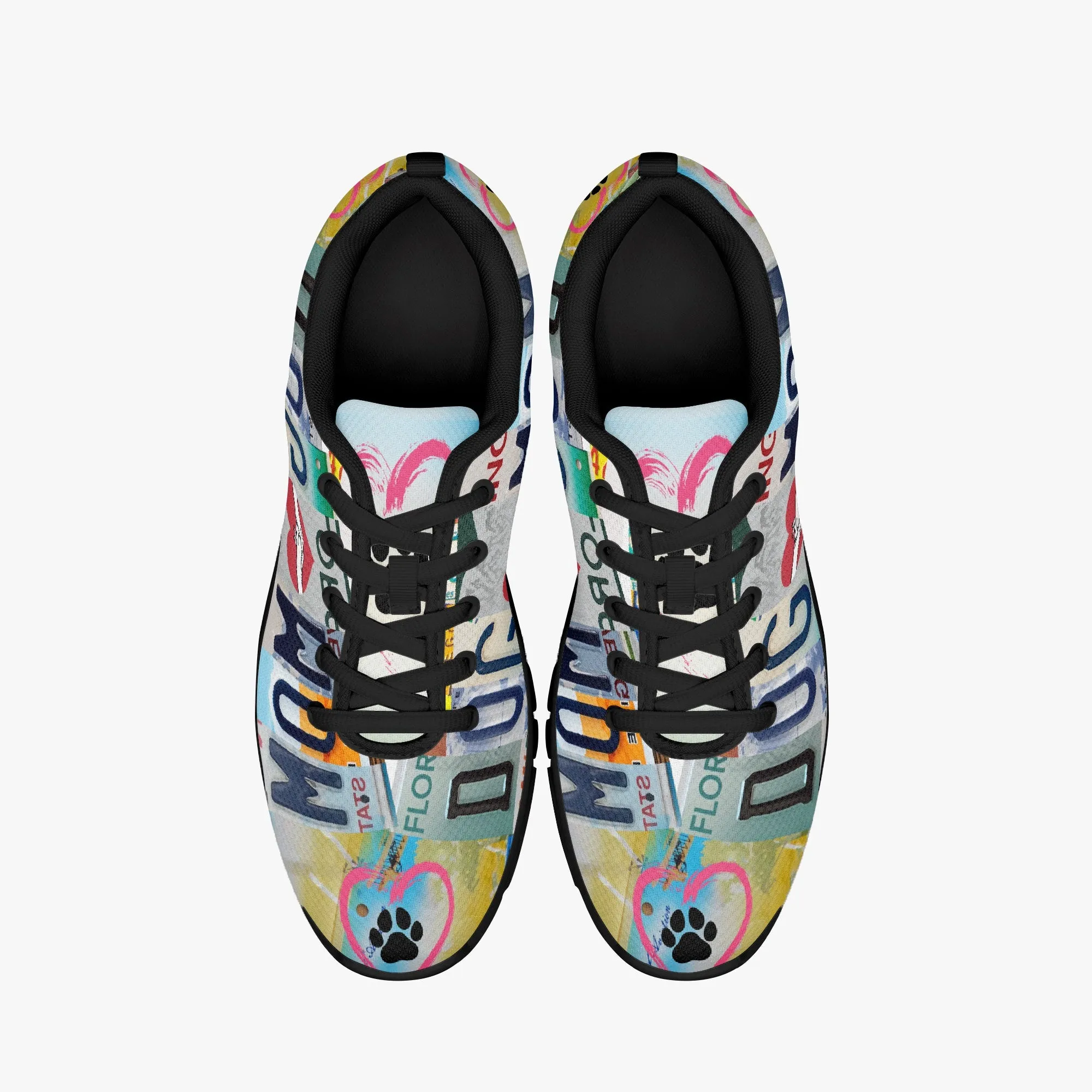 Dog Mom License Plate Sneakers for Women, Running Shoes For Dog Lovers