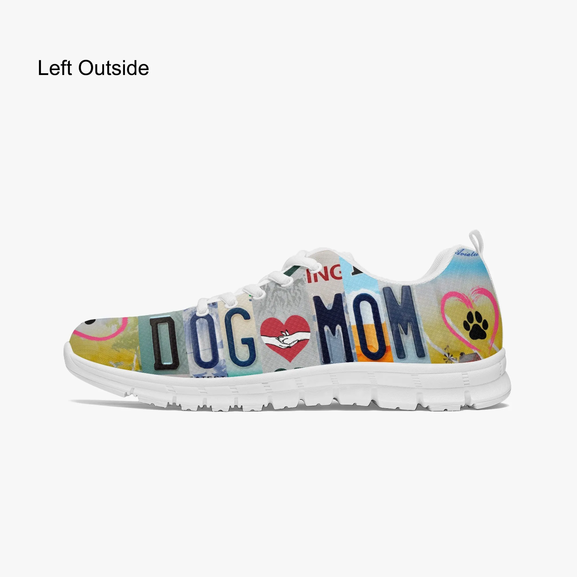 Dog Mom License Plate Sneakers for Women, Running Shoes For Dog Lovers