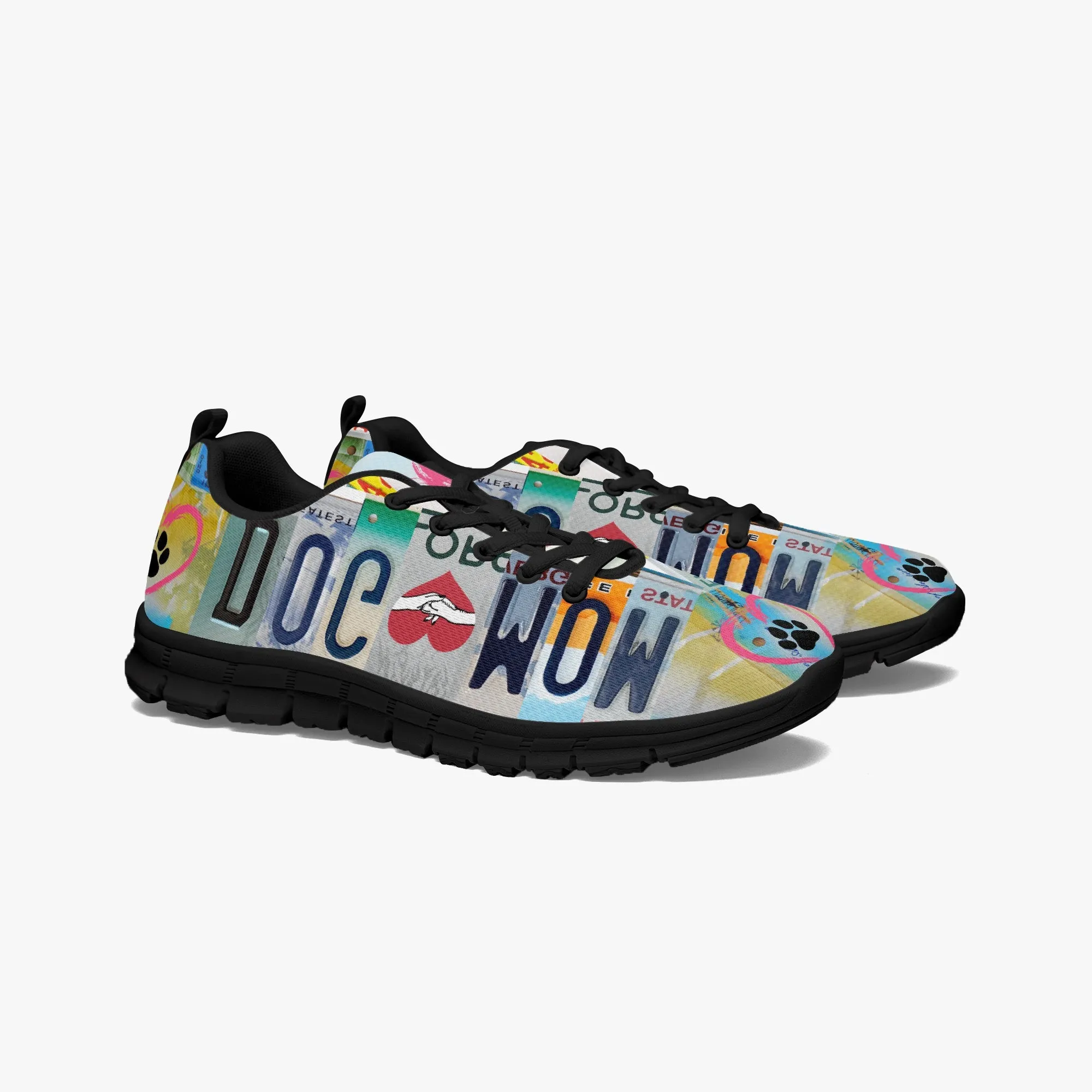 Dog Mom License Plate Sneakers for Women, Running Shoes For Dog Lovers