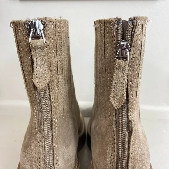 Dolce Vita Suede Lug Sole Heel Boots in Mushroom Size 6.5