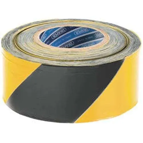 Draper Barrier Tape Roll, 500M X 75Mm, Black And Yellow Dr-69009