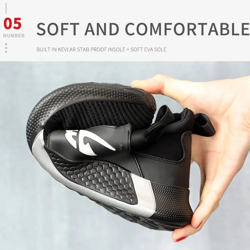 Fashion Mesh Work Shoes Mens Anti-puncture Anti-smash Steel Toe Cap Industrial Safety Sneakers