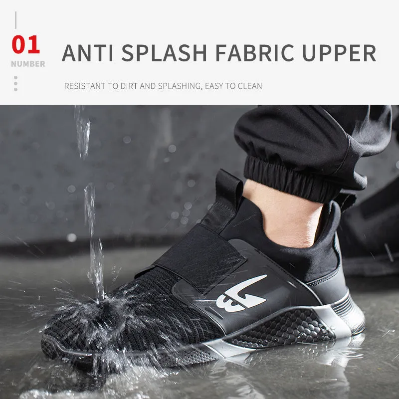 Fashion Mesh Work Shoes Mens Anti-puncture Anti-smash Steel Toe Cap Industrial Safety Sneakers
