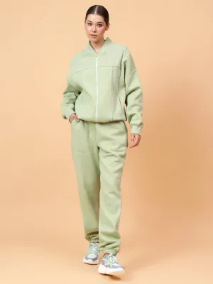 Fitkin Women Pista Green CloudFit Fleece Jogger