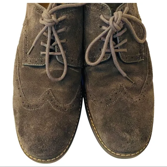 G.H. Bass &amp; Co. | Men's Oxford Fog/Gray Genuine Suede Leather Wingtips | Size 12