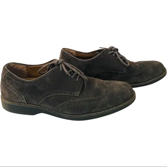 G.H. Bass &amp; Co. | Men's Oxford Fog/Gray Genuine Suede Leather Wingtips | Size 12