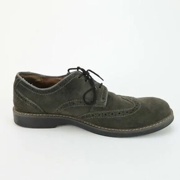 G.H. Bass &amp; Co. | Men's Oxford Fog/Gray Genuine Suede Leather Wingtips | Size 12