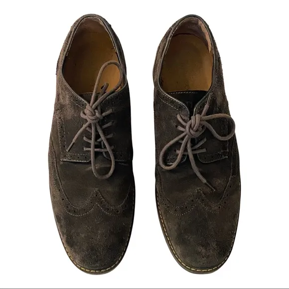 G.H. Bass &amp; Co. | Men's Oxford Fog/Gray Genuine Suede Leather Wingtips | Size 12