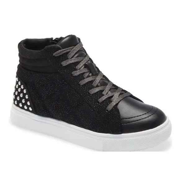 Girls' J-Quilted Studded Sneakers Black (youth)