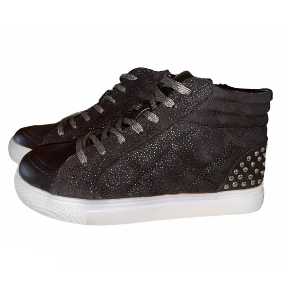 Girls' J-Quilted Studded Sneakers Black (youth)