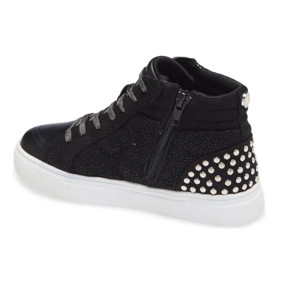 Girls' J-Quilted Studded Sneakers Black (youth)